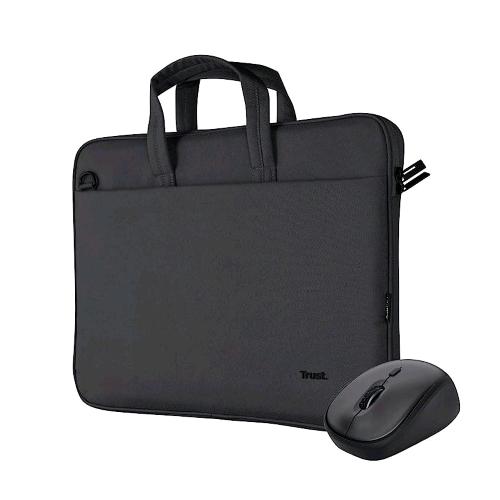 TRUST BOLOGNA KIT BORSA NOTEBOOK 16" E MOUSE WIRELESS SILENZIOSO BLACK
