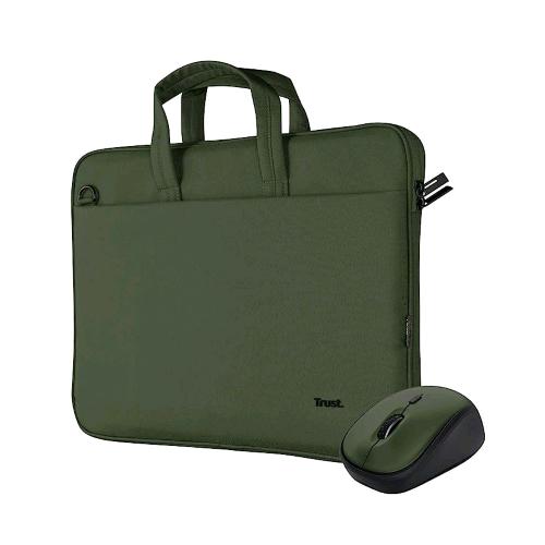 TRUST BOLOGNA KIT BORSA NOTEBOOK 16" E MOUSE WIRELESS SILENZIOSO GREEN