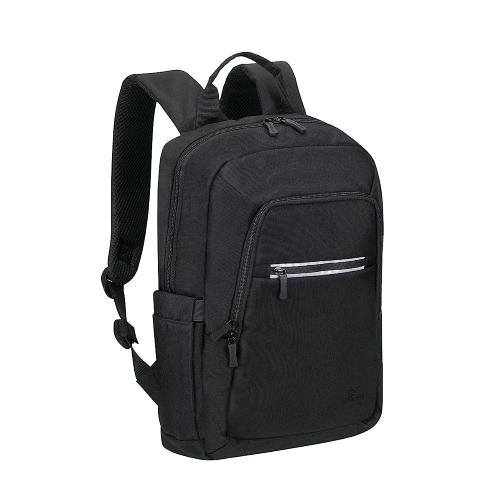 RIVACASE 7523 ZAINO PER NOTEBOOK 14" IMPERMEABILE ECO TASCA PER NATEBOOK TASCHE LAERALI ESTERNE TASCA ESTERNA CON ZIP ANTERIORE RIFLETTENTE BLACK 