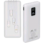 RIVACASE POWER BANK 10.000mAh 5V 2A INGRESSO USB-C USCITA 1 x USB-A + 1 x USB-C CAVO DI CONNESSIONE INCLUSI BIANCO