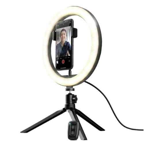 TRUST MAKU RING LIGHT VLOGGING KIT ANELLO LUMINOSO DA 10" PER I VLOG CON TELECOMANDO NERO