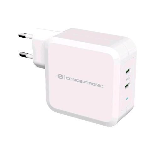 CONCEPTRONIC ALTHEA08W CARICABATTERIE GaN 2 PORTE USB-C PD DA 100W BIANCO