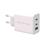 CONCEPTRONIC ALTHEA12W CARICABATTERIE GaN 2xUSB-C PD 65W 1xUSB-A QC 3.0 BIANCO