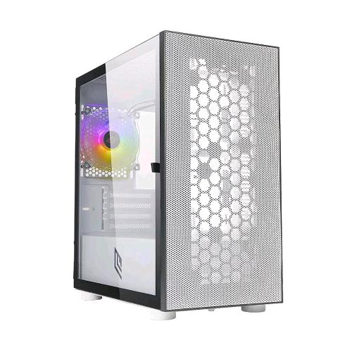 NOUA FOBIA L8 CASE MINI TOWER M- ATX MINI-ATX FRONTALE MESH PANNELLO LATERALE IN VETRO TEMPERATO CHIUSURA MAGNETICA 1xUSB 3.0 2xUSB 2.0 1xVENTOLA ARGB 120MM BIANCO 