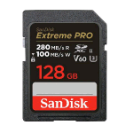 SANDISK EXTREME PRO MEMORY CARD SDXC 128 GB VELOCITA' DI SCRITTURA FINO A 280 MB/S UHS-II C10 U3 V60 