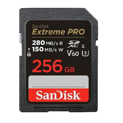 SANDISK EXTREME PRO MEMORY CARD SDXC 256 GB VELOCITA' DI SCRITTURA FINO A 280 MB/S UHS-II C10 U3 V60 