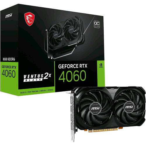 MSI NVIDIA GEFORCE RTX 4060 VENTUS 2X BLACK OC 8GB GDDR6 DLSS 3