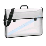 LEBEZ VALIGETTA PORTADISEGNI IN PP 58X39,5 CM CON TRACOLLA CHIUSURA E MANICO COLORI ASSORTITI 