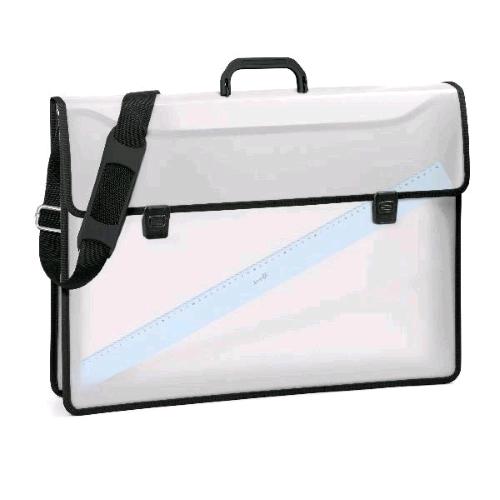 LEBEZ VALIGETTA PORTADISEGNI IN PP 58X39,5 CM CON TRACOLLA CHIUSURA E MANICO COLORI ASSORTITI 