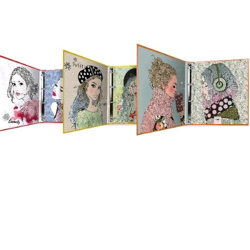 SEI ROTA RAGGIO RITRATTI RACCOGLITORE 4 ANELLI DA 30 mm IN PP 265X310X35 mm COLORI ASSORTITI