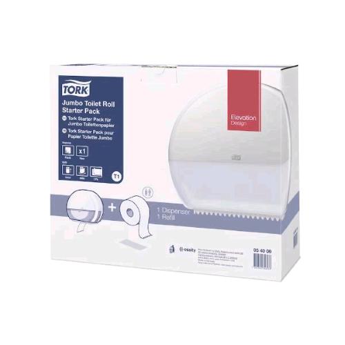 TORK DISPENSER CARTA IGENICA JUMBO STARTER PACK BIANCO