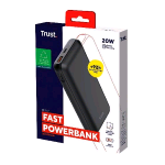 TRUST REDOH POWERBANK 20.000 mAh 20W ALTA VELOCITA' PD 18W USB-C QC 3.0 USB CAVO INCLUSO NERO