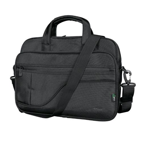 TRUST SYDNEY RECYCLED BORSA PER NOTEBOOK DA 17.3" IN PET 2 SCOMPARTI CON TRACOLLA NERO