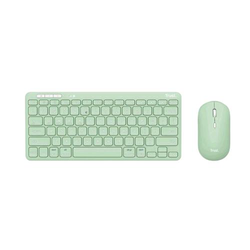 TRUST LYRA KIT TASTIERA E MOUSE RF + BLUETOOTH OTTICO 1.200 DPI USB-A LAYOUT ITALIA GREEN