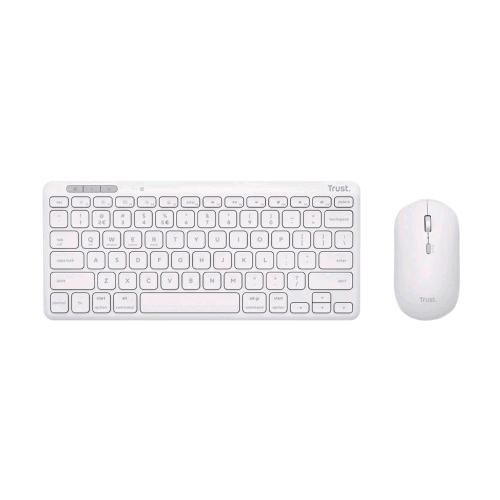 TRUST LYRA KIT TASTIERA E MOUSE RF + BLUETOOTH OTTICO 1.200 DPI USB-A LAYOUT ITALIA WHITE