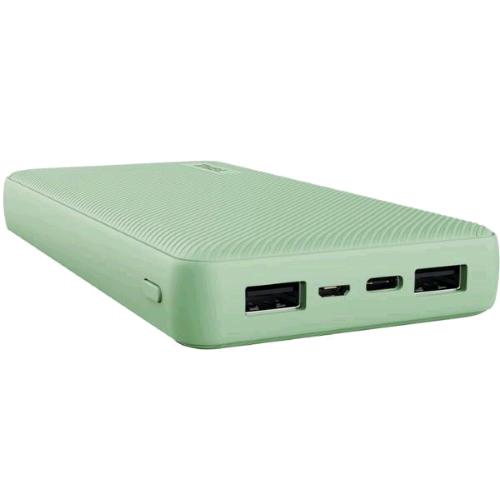 TRUST PRIMO ECO POWERBANK 10.000 mAh 1XUSB C 2XUSB A VERDE