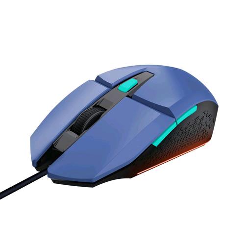 TRUST GXT 109B FELOX MOUSE GAMING AMBIDESTRO 6 TASTI 6.400 DPI 60 ips INTERFACCIA USB A BLU