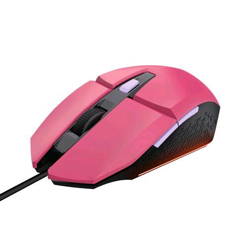 TRUST GXT 109P FELOX MOUSE GAMING AMBIDESTRO 6 TASTI 6.400 DPI 60 ips INTERFACCIA USB A PINK