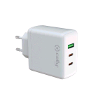 CELLY TRAVEL CHARGER POWER DELIVERY CARICABATTERIE DA RETE TECNOLOGIA GAN 65 W 2 x USB-C 1 x USB-A BIANCO