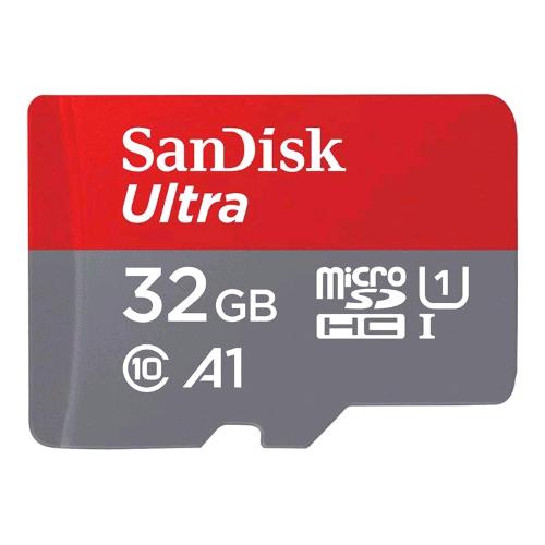 SANDISK ULTRA SD 32GB + ADATTATRORE MICROSDHC A1 CL 10 UHS-I