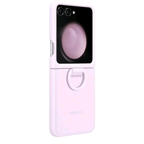 SAMSUNG GALAXY Z FLIP5 SILICONE CASE RING CUSTODIA PIEGHEVOLE CON ANELLO LAVENDER