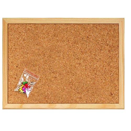 LEBEZ LAVAGNA IN SUGHERO 60X90 CM CON SPILLI CORNICE IN LEGNO 