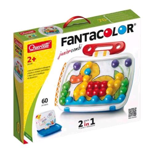 QUERCETTI FANTACOLOR JUNIOR COMBI VALIGETTA 2 IN 1 CON BOTTONI E LAVAGNA BIANCA 