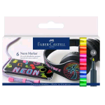 FABER CASTELL MARKER NEON INCHIOSTRO A BASE D'ACQUA INODORE PUNTA 1.5 mm COLORI ASSORTITI CONF 6 Pz.
