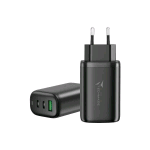 TECHMADE TM-P937-BK CARICABATTERIE DA RETE 65W FAST CHARGE 1 x USB-A 2 x USB-C NERO