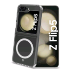 CELLY SAMSUNG GALAXY Z FLIP5 COVER IN TPU TRASPARENTE CON MODULO MAGNETICO CIRCOLARE COMPATIBILE CON RICARICA WIRELESS