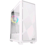 SHARKOON VS9 RGB CASE ATX 3 VENTOLE INSTALLATE 120MM PANNELLO IN VETRO TEMPERATO WHITE