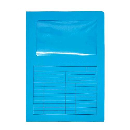 FRASCHINI CARTELLINE IN CARTA DA 200GR CON FINESTRA 200GR 22X31 CM AZZURRO CONF 20 Pz.