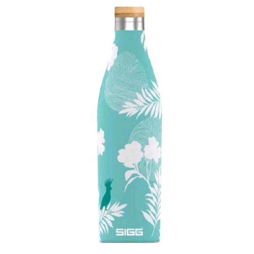 SIGG BOTTLES MERIDIAN BORRACCIA TERMICA DOPPIA PARETE IN ACCIAIO INOX TAPPO A VITE IN BAMBU 0.50 LT SUMATRA BIRDS 