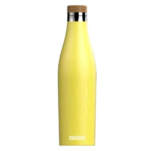 SIGG BOTTLES MERIDIAN BORRACCIA TERMICA DOPPIA PARETE IN ACCIAIO INOX TAPPO A VITE IN BAMBU 0.50 LT ULTRA LEMON