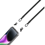 CELLY APPLE iPHONE 15 FREEDOM CASE + LACET COVER IN TPU + POLICARBONATO TRASPARENTE CON LACCIO DA COLLO NERO