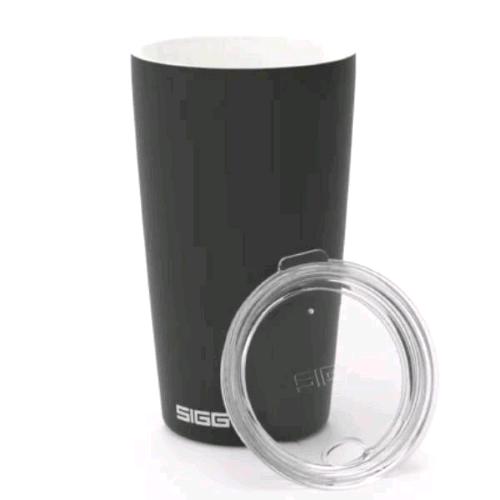 SIGG BOTTLES NESO TAZZA DA VIAGGIO CALDO FREDDO IN ACCIAIO INOX DA 0.4 LT RIVESTIMENTO IN PURE CERAM COPERCHIO IN TRITAN NERO