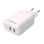 CELLY TRAVEL CHARGER PRO POWER 45 W CARICABATTERIE DA RETE 2 x USB-C BIANCO