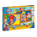 RAVENSBURGER CREART SERIE JUNIOR DIVERTENTI UNICORNI KIT PER DIPINGERE CON I NUMERI CON 2 TAVOLE PRESTAMPATE PENNELLO E COLORI 