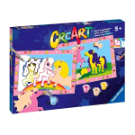 RAVENSBURGER CREART SERIE JUNIOR PONY KIT PER DIPINGERE CON I NUMERI CON 2 TAVOLE PRESTAMPATE PENNELLO E COLORI 