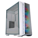 COOLER MASTER MASTERBOX 520 MESH CABINET ATX MIDI TOWER 3 VENTOLE ANTERIORI INSTALLATE PANNELLO IN VETRO TEMPERATO COLORE WHITE