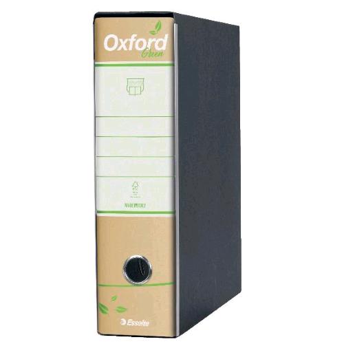 ESSELTE OXFORD GREEN G83  REGISTRATORE IN CARTONE RIVESTITO 350X295X85 mm FORMATO COMMERCIALE AVANA CONF 6 Pz.