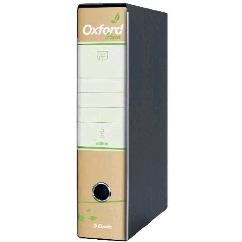 ESSELTE OXFORD GREEN G85  REGISTRATORE IN CARTONE RIVESTITO 350X295X85 mm FORMATO PROTOCOLLO AVANA CONF 8 Pz.
