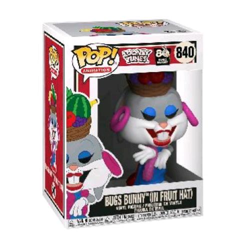 FUNKO POP ANIMATION  80TH BUGS BUNNY IN FRUIT HAT LOONEY TUNES FIGURA IN VINILE 9.5 CM DA COLLEZIONE