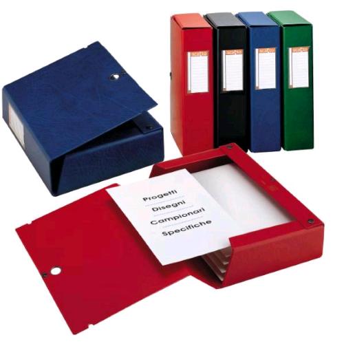 SEI ROTA SCATTO 40 SCATOLA IN COLPAN 250X350X40 mm CHIUSURA A 3 LEMBI CON BOTTONI VERDE 