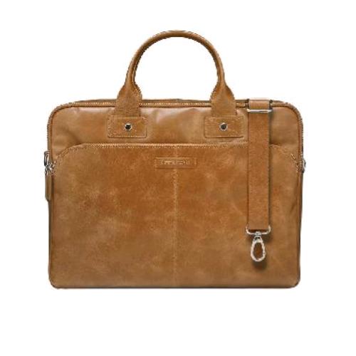DBRAMANTE 1928 KRONBORG BORSA PER NOTEBOOK DA 16" IN PELLE FIORE 2 SCOMPARTI CON TRACOLLA CUOIO
