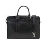 DBRAMANTE 1928 KRONBORG BORSA PER NOTEBOOK DA 15" IN PELLE FIORE 2 SCOMPARTI CON TRACOLLA NERO