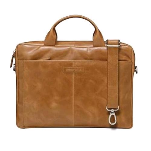 DBRAMANTE 1928 AMALIENBORG BORSA PER NOTEBOOK DA 15" IN PELLE FIORE TASCA POSTERIORE E ANTERIORE CON TRACOLLA CUOIO