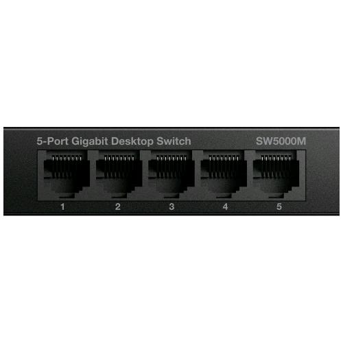STRONG SW5000M SWITCH DI RETE 5 PORTE GIGABIT (10/100/1000) DESKTOP IN METALLO NERO