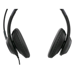 MEDIACOM MD-AP100 CUFFIE STEREO CON MICROFONO USB DRIVER 40mm CONTROLLO DEL VOLUME CAVO 180 cm BLACK
