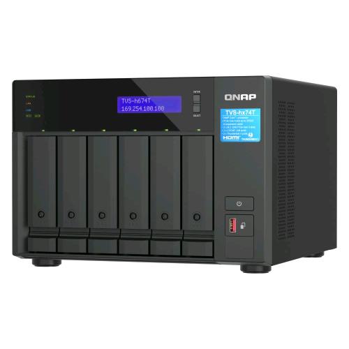 QNAP TVS-H674T-I5-32G NAS TOWER 6 BAY 2.5"/3.5" i5-12400 32GB RAM 2 PORTE LAN 2.5 GIGABIT ETHERNET 3 VENTOLE 